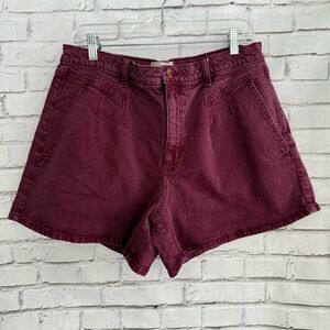 Universal Thread High Rise Midi Shorts Burgundy
